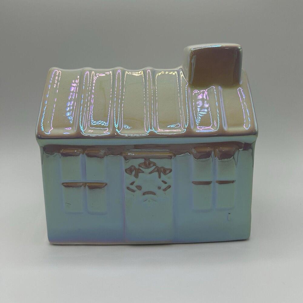 White Ceramic Decorative House (Long Rectangular)